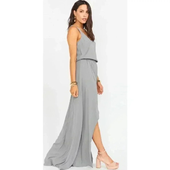 SHOW ME YOUR MUMU - Kendall Maxi Dress Soft Charcoal Crisp - Small - NWT - Picture 2 of 6